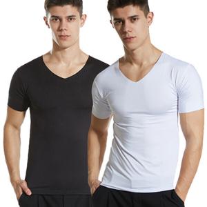 남자 반팔 냉감티셔츠 브이넥 슬림핏 무지 흰색 쿨티 여름 남성 반팔티