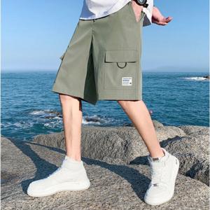 (1+1) 저스트잇 베이직 심플 남성 카고 밴딩 5부 반바지 여름 트렌디 남자 아웃도어 사이드 포켓 팬츠