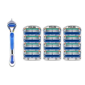 질레트 호환용 면도기 + 퓨전 프로글라이드 면도날 블루 3팩(12개입)