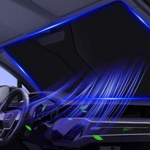 실버코팅 원터치 차량용 전면 앞유리 햇빛가리개+보관파우치 자동차 자외선차단막 썬쉐이드 CR0