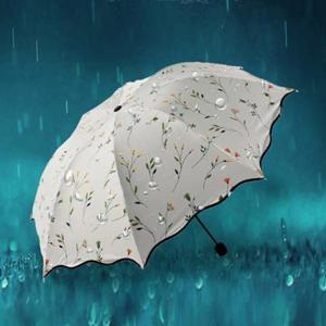 UV 자외선차단 3단 암막 미니 우산 플라워 접이식 휴대용 양우산