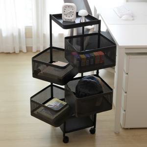 (지옥션 단독특가) 살림살림 5단 이동형 철제 트롤리 스토리지 수납함