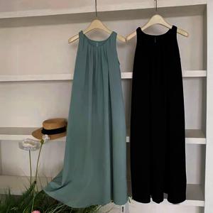 민소매 여성 롱원피스 여름 플레어 치마 여행룩 데일리 휴양지용