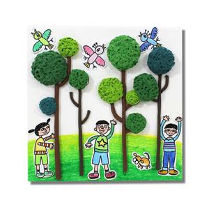 J2K 클레이 숲 액자만들기 1인용 교구 재료 소근육 발달 유아 점토놀이 DIY