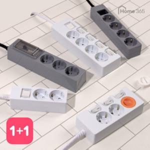 1+1 홈365 국산 멀티탭 안전 접지 과부하차단 개별 고용량 연장 콘센트 2구 3구 4구 5구 6구