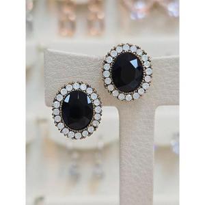 볼라레 세이브존03 볼라레 오벌블랙스톤 은침(귀찌)귀걸이 AGSSS1610AG