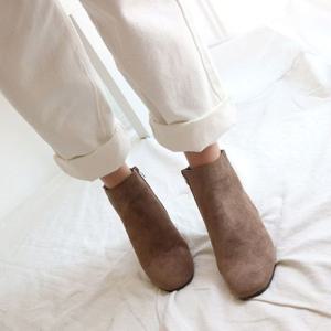 여성 스웨이드 앵클 앵글부츠 미들부츠 가을겨울 슈즈