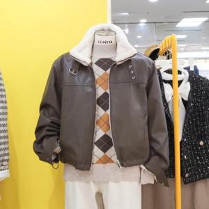 르피타 DP01 부클넥 안감퍼 레더 자켓 L244ULJC01