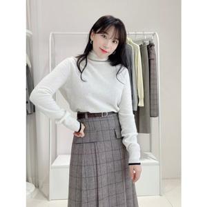 올리브데올리브 (OW4WSA86) 벨티드체크패턴 플리츠롱스커트 OLIVE  DES  OLIVE