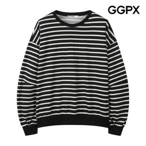 GGPX  스트라이프 벌룬 맨투맨 티셔츠 GQ1TS025F