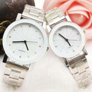 모던 패션 기하학 패턴 메탈 커플 시계