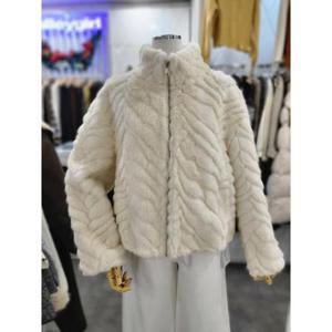 밸리걸 세이브존01 하이넥 페이크퍼 밍크 집업 자켓 615450