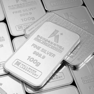 [한국귀금속보석거래소] 100g 프레스 실버바 999.9 한귀보 포나인 은바