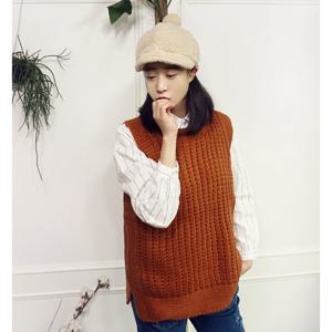 [앞머리]다른 짜임 울 혼방 니트 조끼 베스트n1228