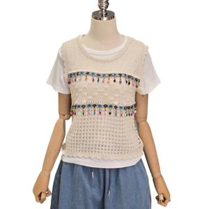 [포커스]컬러비즈 크로쉐 니트 베스트 (FM5D7KT0076)