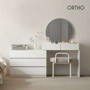 올쏘 글로우 원형 거울 콘솔 수납 화장대 서랍장 세트