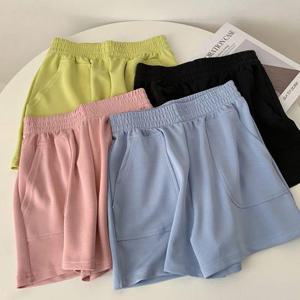 [옷자락]여자 홈웨어 여름 트레이닝 숏 밴딩 3부 넓은 반바지