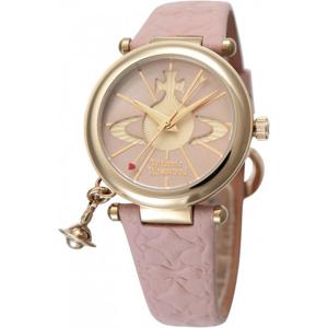 비비안웨스트우드 손목 시계 오브 실버 핑크 레더 쿼츠 VV006PKPK