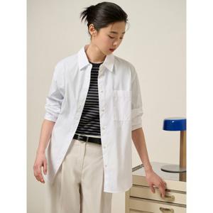 [빈폴레이디스] 포플린  오버핏 셔츠 화이트 (BF5264C011)