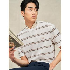 [빈폴멘] 빅허니콤 스트라이프 반소매 티셔츠  아이보리 (BC5342C330)