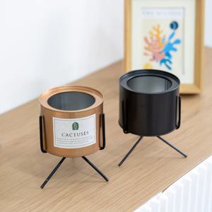 철재 원형 화분 메탈 캔 10x13cm 2컬러 조화꽃 전용 다육 인테리어 장식 소품 원예