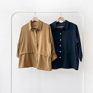 [다잇템]여성 칠부카라 스트랩 남방 가을용 자켓