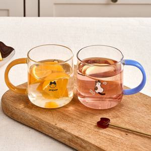 [모던하우스] L 우리집뚱냥이 작은 손잡이 유리잔 2P 200ml