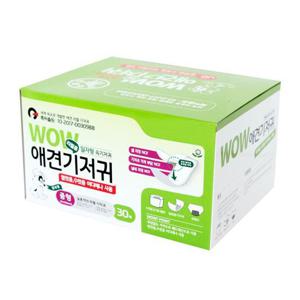 매너패드 와우 일자형 속 기저귀 중형 30매 리필용 애