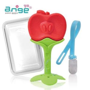 [앙쥬]앙쥬 사과 실리콘 치발기 (집게 + 케이스 포함)