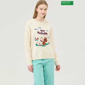 베네통 강아지 자수 후드 니트 BAKP07511