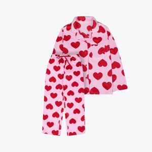 [예스]밍크 스판 빅하트 핑크 여성 파자마 YSWNZA53