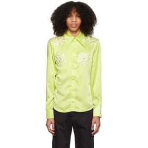 26 SS 블루마블 남성 그린 자수 셔츠 231950M192002