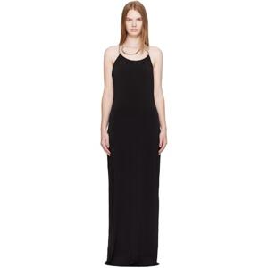 26 SS 코페르니 여성 블랙 로고 네크리스 맥시 드레스 252325F055005
