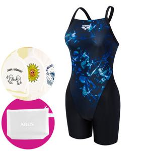 아레나 여성 수영복 일반 크롬펄스 3부 반신 수퍼플라이백 A5FL1LD39 BLK 가방 수모행거 증정