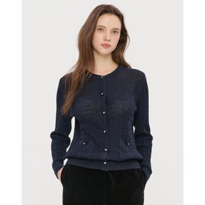 질스튜어트 뉴욕 여성 25FW 시즌오프 네이비 글리터장식 코튼혼방 가디건 JSSW5D150N2