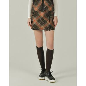 헤지스 골프 여성 25FW 브라운 여성 다운 랩 스커트 HWSK5D751W3