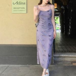 비욘드라이프 버터플라이 프린팅 바디라인 슬림 원피스 1006262