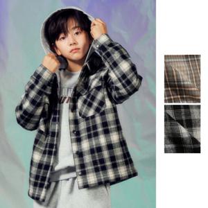 탑텐키즈 MKG1WC3221 공용 플란넬 후드 패딩 셔켓