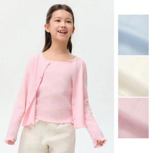 탑텐키즈 MKG3TC2001 여아크링클 가디건 세트