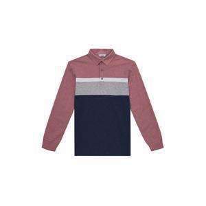 [BY파크랜드][오스틴리드]핑크 면블럭 패턴 긴팔 티셔츠-A1TL221