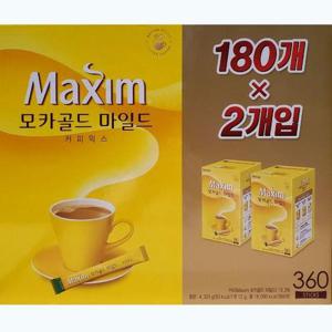 모카골드 맥심 모카골드마일드 코코넛오일 커피믹스 180개2개입