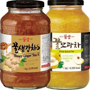 생강차 꽃샘 꿀생강차S 1kg+꿀모과차 1kg
