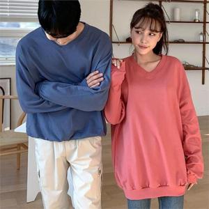 [강물처럼]아이우먼 오버박시커플맨투맨 NOB143M010 빅사이즈 (6