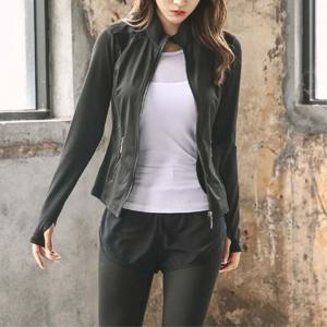 여성용 스포츠 요가 헬스 웨어 집업 긴팔 트레이닝복