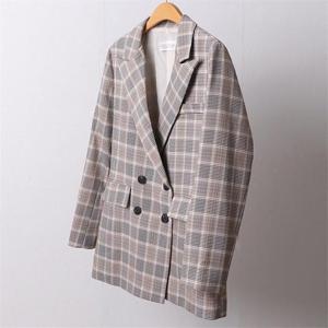 [강물처럼]빅사이즈사랑해요 D226L104 일자핏비키체크자켓 BR (6