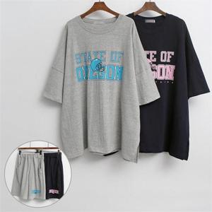 [강물처럼]빅사이즈사랑해요 E317L106 데일리오레곤반팔세트 PO