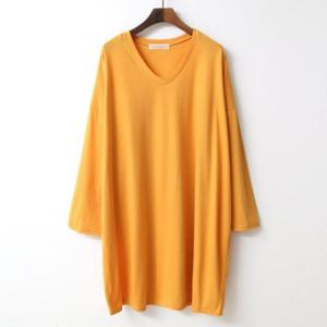 [강물처럼]아이우먼 와이드브이무지면티 NOA599M401 빅사이즈 (1