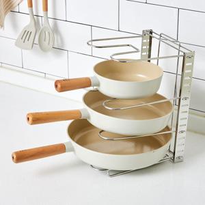 [모던하우스] 마이키친 스텐 높이조절 4단 프라이팬 정리대