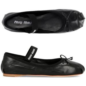 [미우미우] 로고 5F794D XUU F0002 발레리나 플랫슈즈