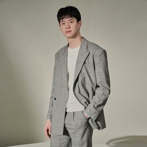 [맨잇슈트]맨잇수트 오버핏와이드팬츠 그레이 글렌체크 봄 여름 셋업정장MAHB10-183